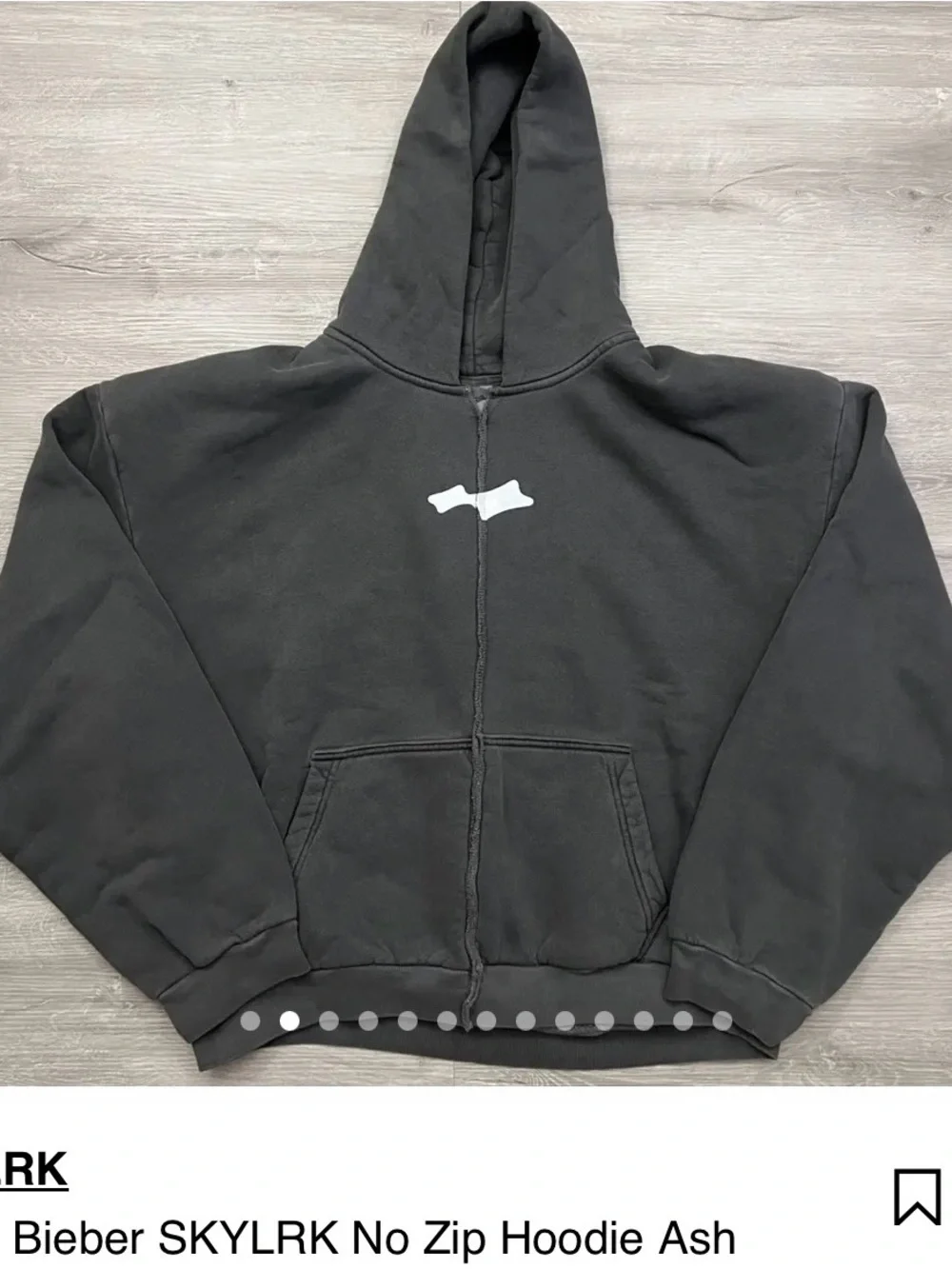 Washed Charcoal no Zip-Up Hoodie